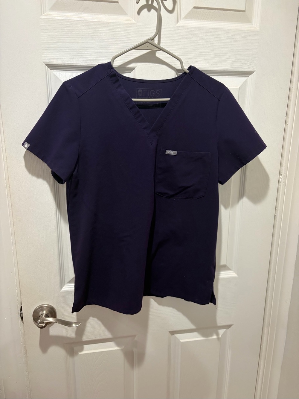 Figs Deep purple V-Neck Medical Scrub Top